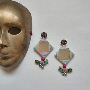 Peacock Mirror Earrings
